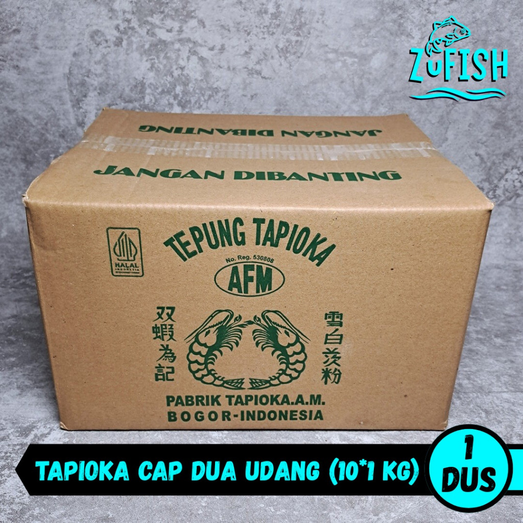 

ZuFISH - Tepung Tapioka / Sagu / Aci / Tapioca Flour AFM Cap Dua Udang - 1 Dus (10 * 1 Kg)