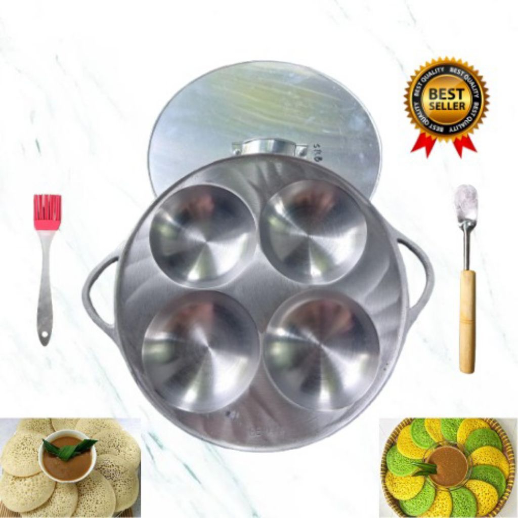 Cetakan kue serabi apem Selong kaki kecil  isi 4 lubang