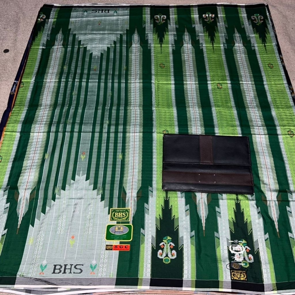 Sarung BHS Spunsilk SGC Gold Lawas Hijau Tua Full Sutra Spunsilk 210/2 Jahitan Tengah ATBM Limited