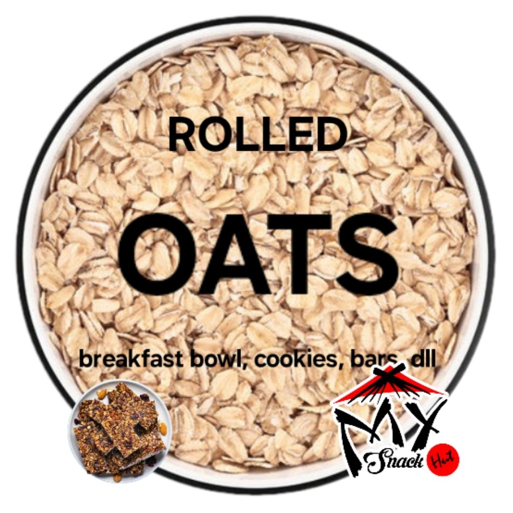 

ROLLED OATS 100GR OLD FASHIONED OAT PORRIDGE BUBUR OATMEAL GRANOLA MUESLI FLAKE FLAT COOKIES HALAL