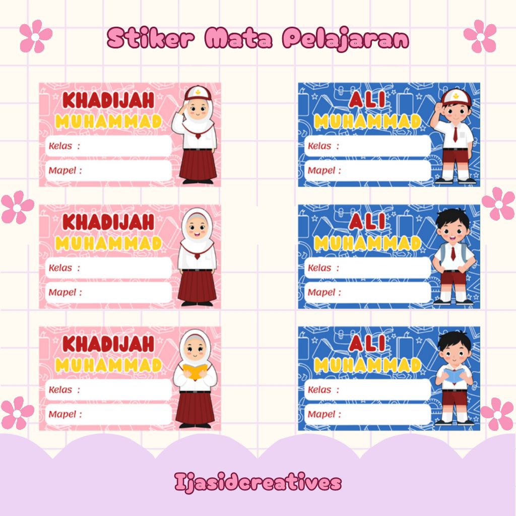 

Stiker Mapel Custom Tema Anak Sekolah Ukuran 6,5x4 Isi 20 pcs