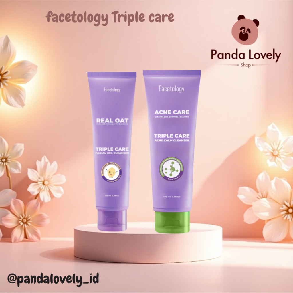 FACETOLOGY REAL OAT TRIPLE CARE - ACNE CLAM CLEANSER // PANDA LOVELY