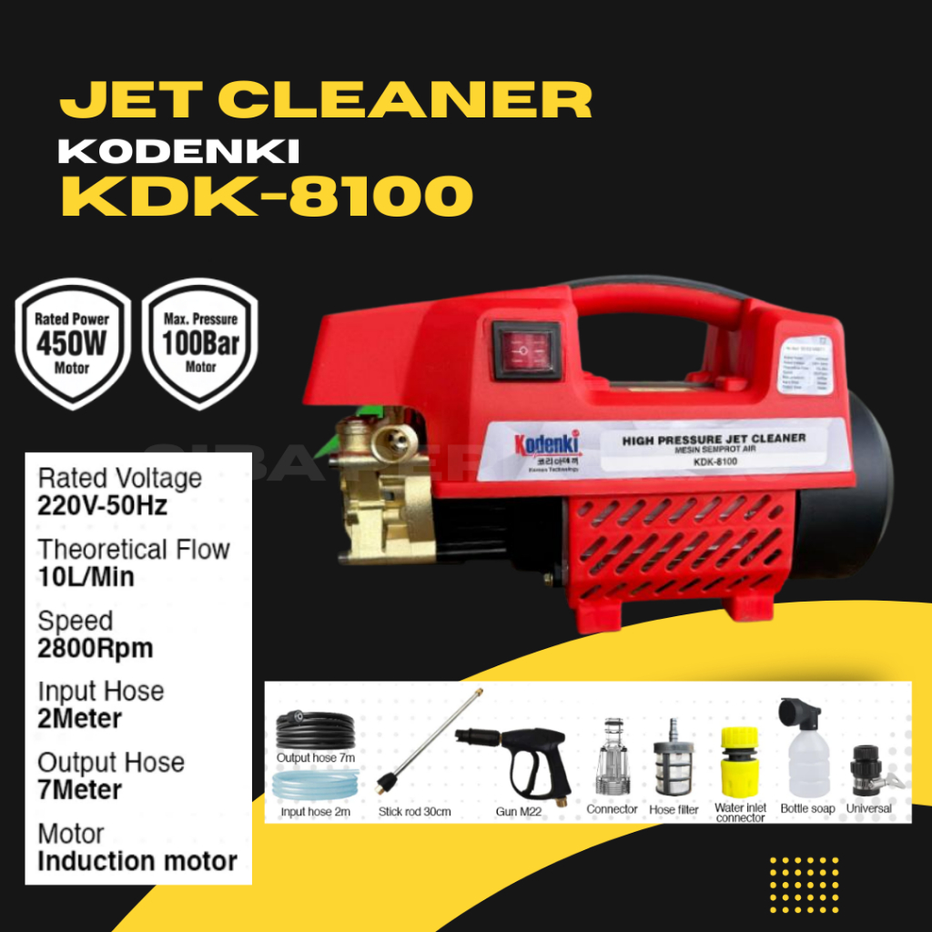 Kodenki High Pressure Jet Wassher Steam Cleaner - Mesin Alat Cuci Tekanan Tinggi Untuk Cuci Membersi