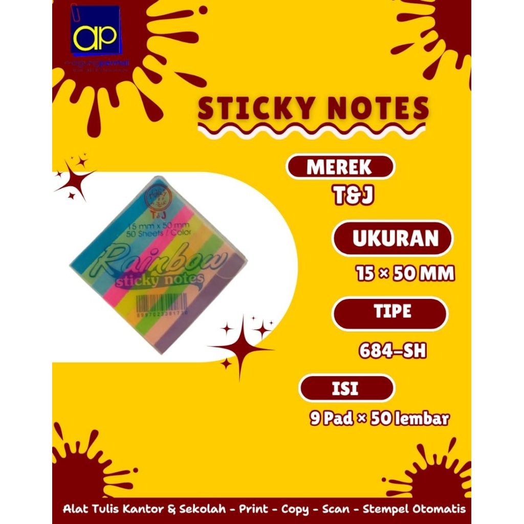 

sticky note T&J rainbow