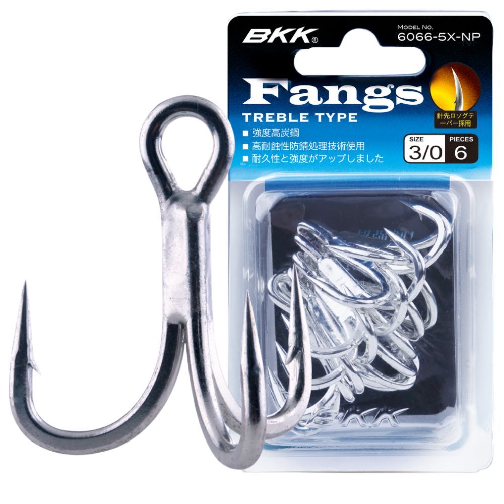 Kail Treble Hook BKK FANGS Cutting Blade 5X Strong 6066-5X-CB Kail Pancing
