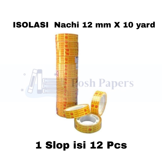 

ISOLASI NACHI ISOLASI BENING KECIL UKURAN 12 mm X 10 YARD (1 Slop isi 12 pcs)