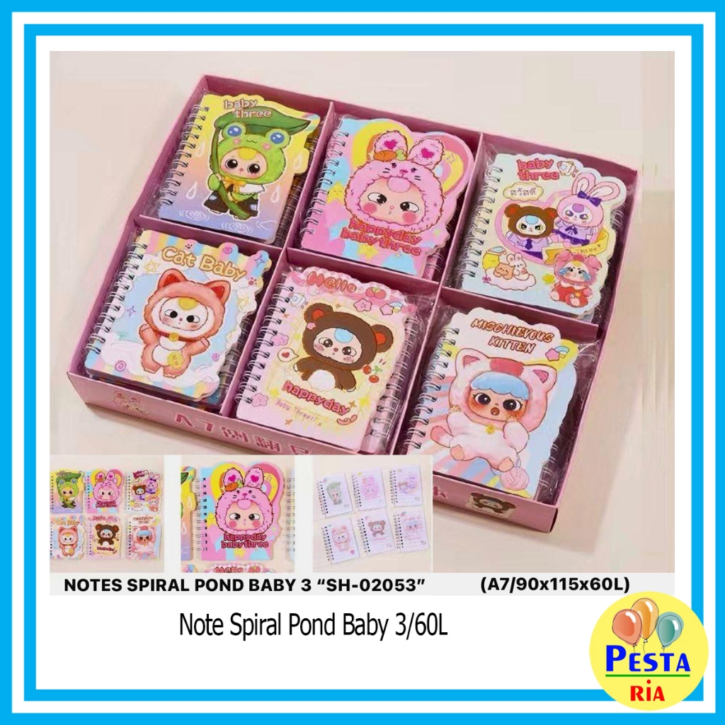 

Murah!! (1Pcs) Notes Spiral Pond Baby A7, notes, notebook ring, buku catatan