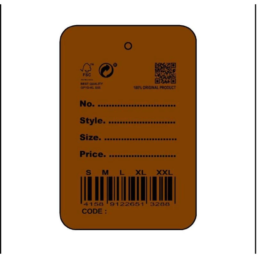

HANG TAG KRAFT #code isi 100 pcs label harga baju