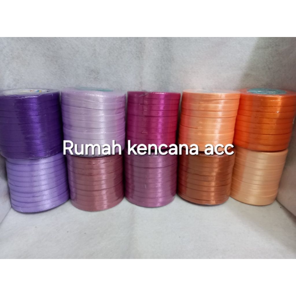 

Pita Satin 1/4 Inch(0,5cm)/Slop(isi 10 roll)