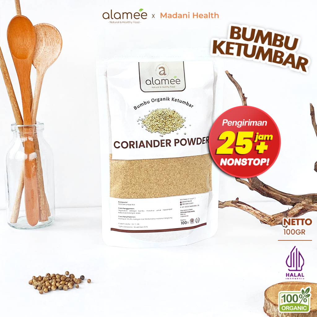 

ALAMEE Ketumbar Bubuk Organik Bumbu Dapur Instan Coriander Powder Murni Asli Tanpa Campuran 100g