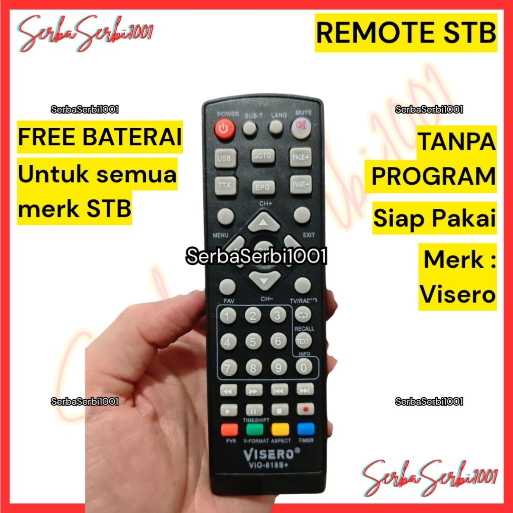 (FREE BATERAI) REMOTE STB / REMOT SET TOP BOX / REMOTE STB UNIVERSAL VIO818S+