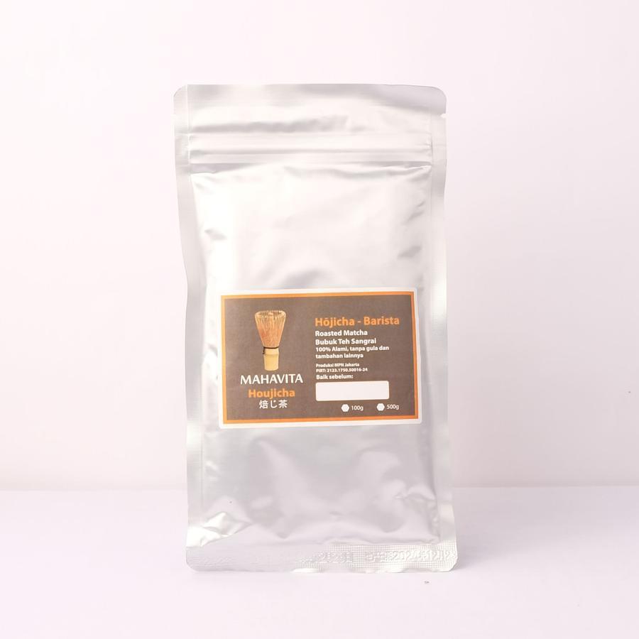 

Mahavita Hojicha Premium Powder (Roasted Matcha) Pure Bubuk Teh Hijau Sangrai Grade B Barista & Culinary - 100g Pack