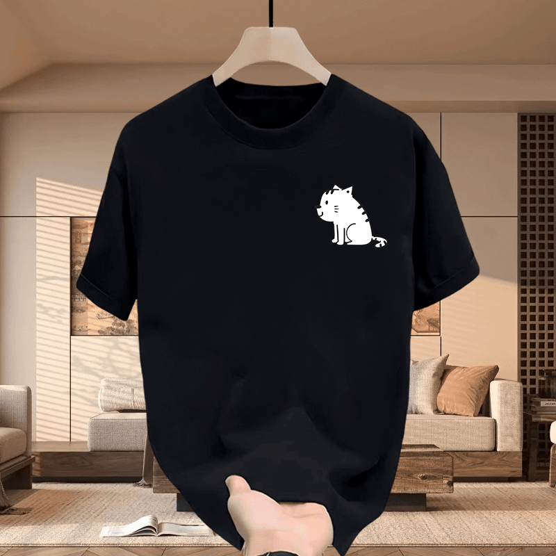 Desain unik "dicetak dengan pola harimau kecil" T-shirt menambah rasa mode Pria dan wanita kapas put