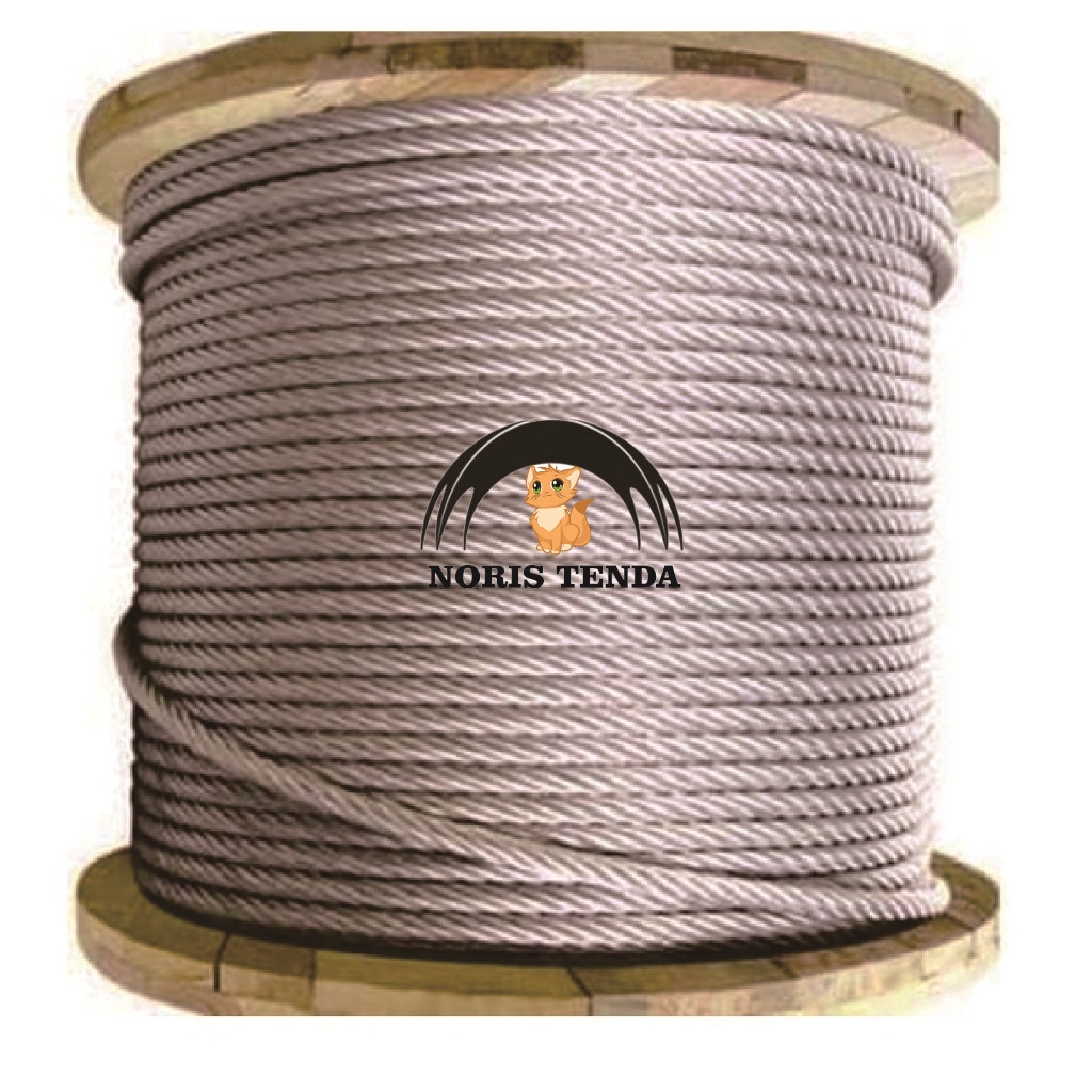 wire rope / tali seling kawat baja ukuran 3MM tali penarik awning bahan Galvanis tali kawat baja dan