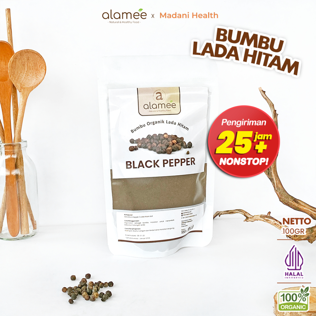 

ALAMEE Bubuk Lada Hitam Blackpepper Seasoning Powder Bubuk Black Pepper Bumbu Dapur Masak 100g