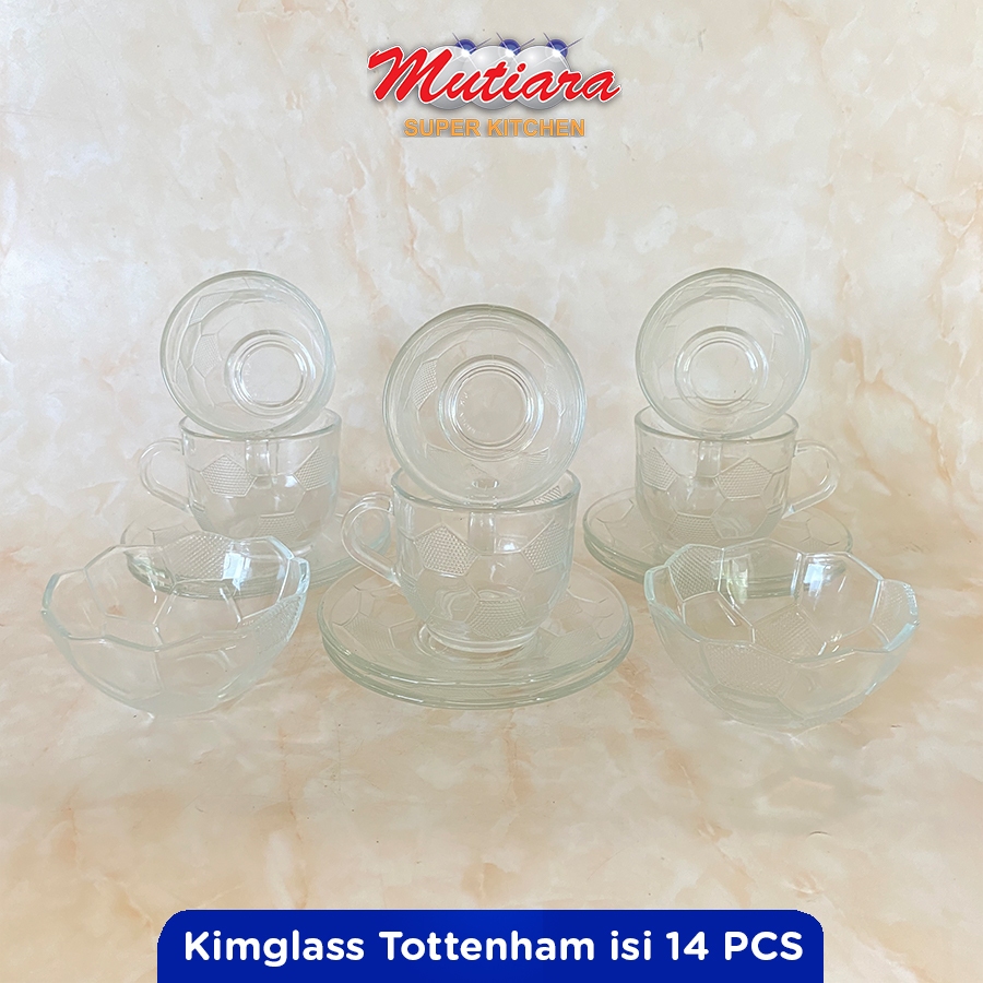 Cup Saucer / Tea Set + Mangkok Kaca Tottenham - Kim Glass