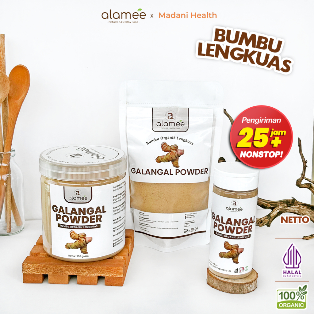 

ALAMEE Lengkuas Bubuk Asli Galangal Seasoning Powder Tanpa Campuran Bumbu Masak Dapur Organik 250g