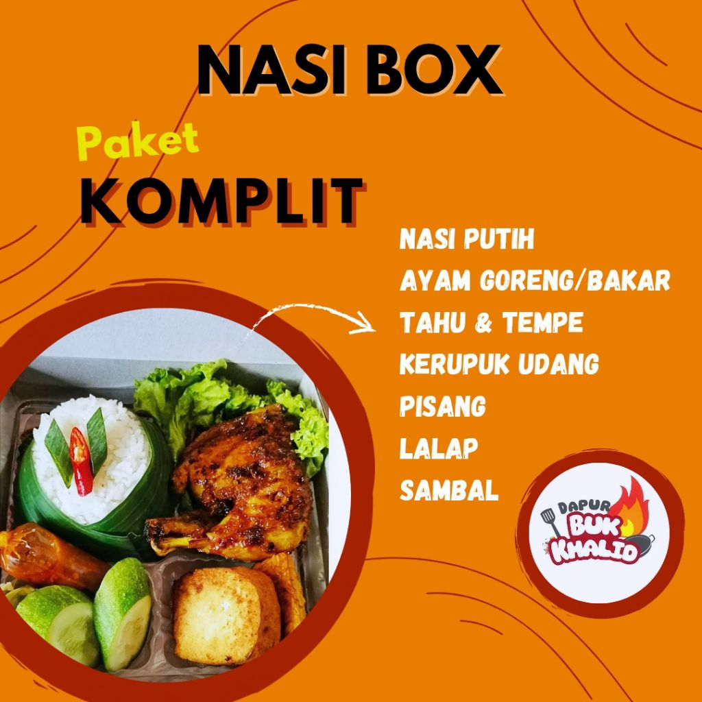 

Nasi Box Paket Ekonomis Nasi kuning Ayam bakar Ayam Goreng
