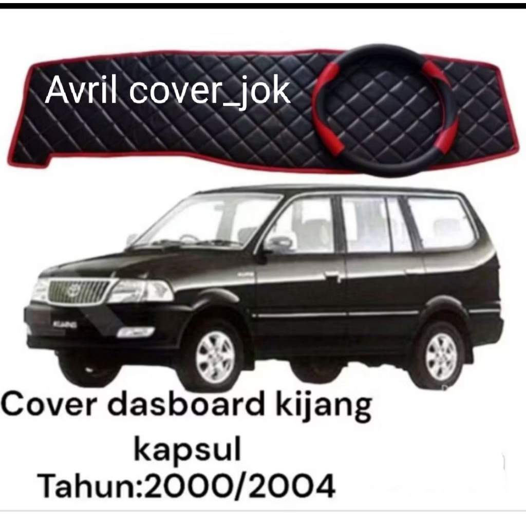alas dasboard + cover stir mobil kijang kapsul(2000-2014)bahan kulit premium high quality model waji