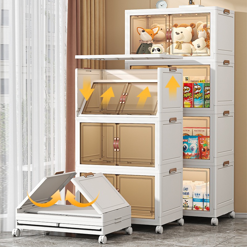 Mebellon Lemari Box Plastik Lipat Kontainer Box Penyimpanan Barang Serbaguna 5 Susun Lemari Baju