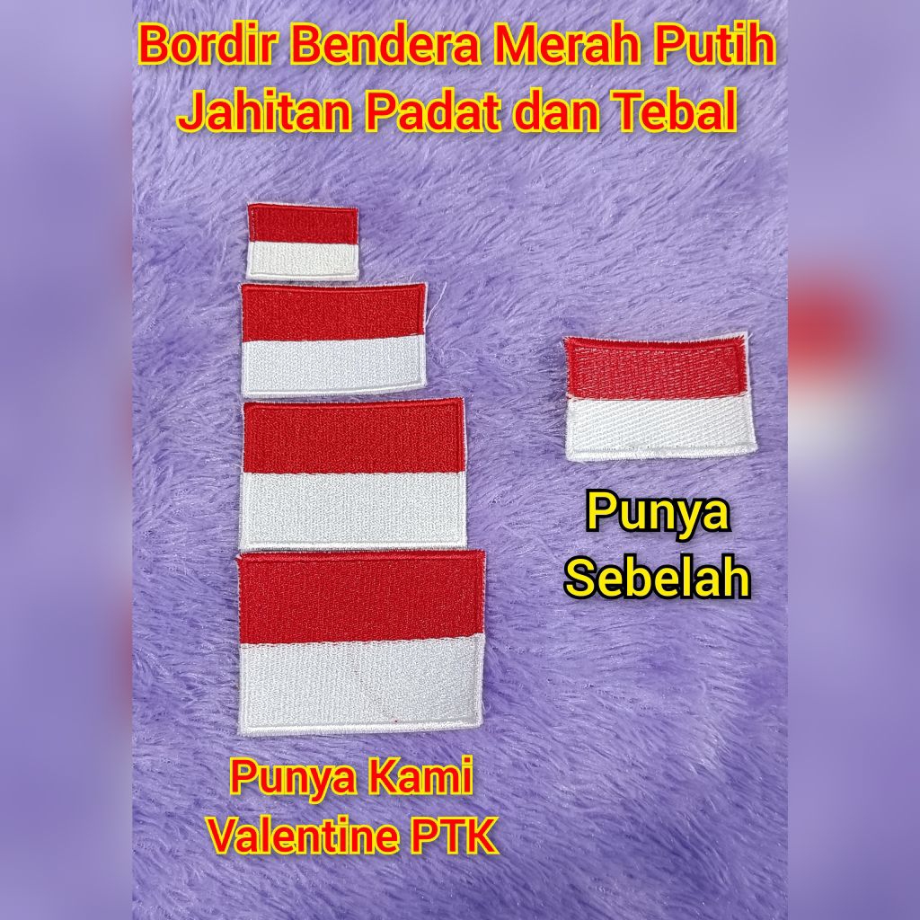 Patch Bendera Merah Putih Bordir | Emblem Logo Bendera Merah Putih | Bendera Merah Putih Bordir Keci