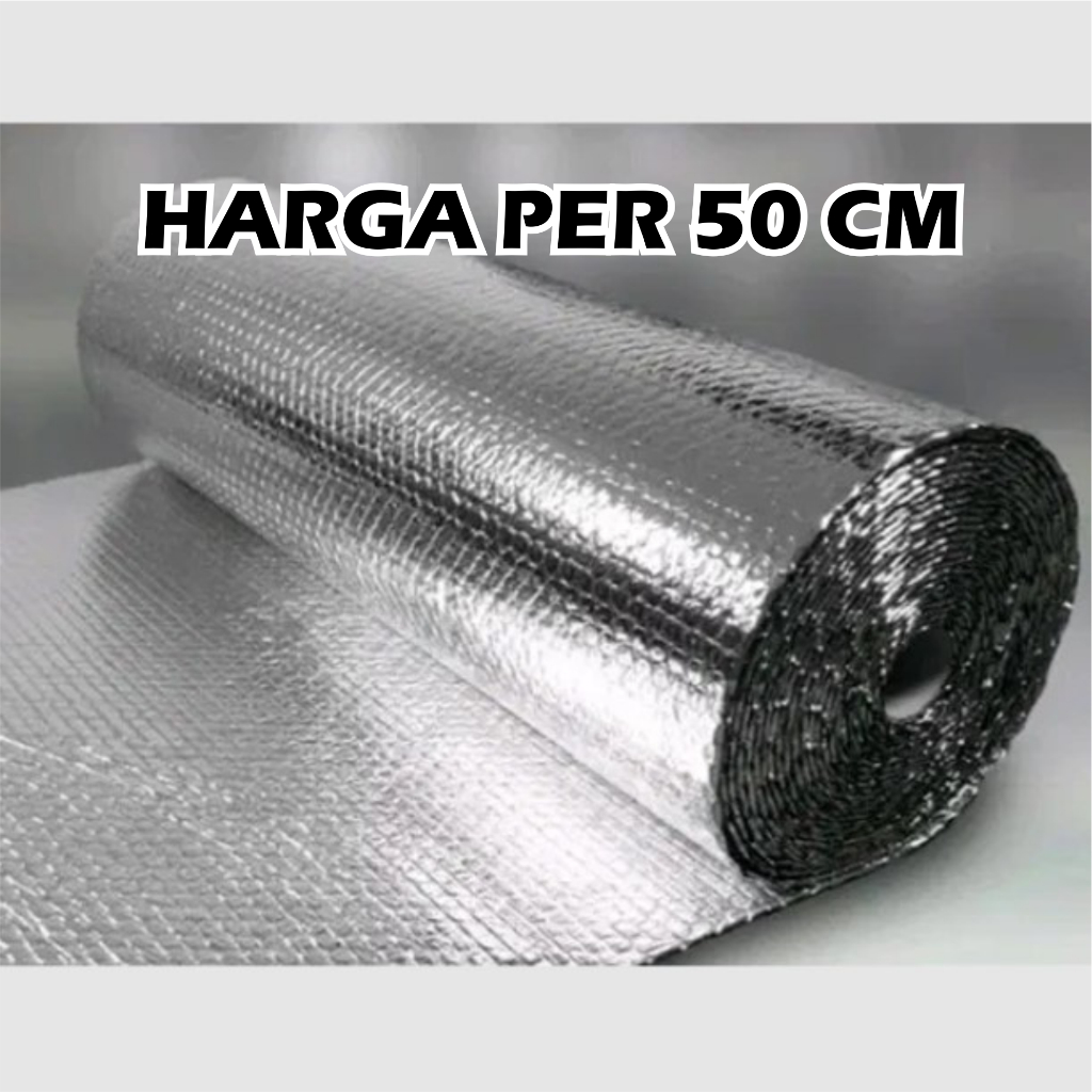 (50x120 cm) Aluminium Foil Bubble Untuk Lapisan Dalam Styrofoam Box Wadah Ikan Penyimpanan Ikan Pack