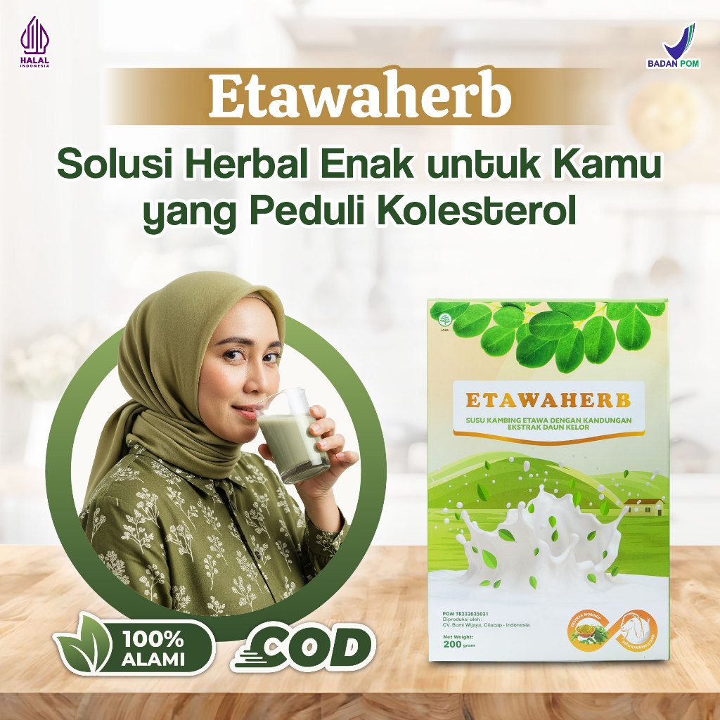 

PAKET 2 BOX Etawaherb - Susu Kambing Daun Kelor untuk Kolesterol | Obat Kolesterol Tinggi Alami, Penurun Kolesterol Aman BPOM, Susu Kolesterol Halal untuk Jantung Sehat, Minuman Herbal COD Tanpa Efek Samping