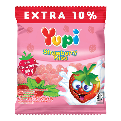 

[oddsolshop] pekanbaru/Yupi Strawberry Kiss Jelly Candy 45GR Permen Jeli Paduan Rasa Buah Stroberi