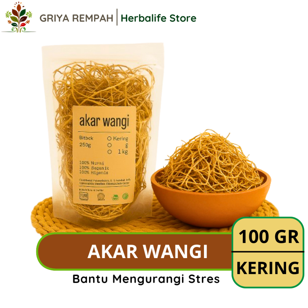 

AKAR WANGI KERING 100 GRAM Premium – Vetiver Narwastu Ramuan Rempah Herbal Alami dengan Aroma Menenangkan Simplisia Chrysopogon zizanioides