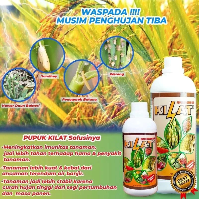 [ ORIGINAL ] Pupuk Organik Cair KILAT kemasan 1 Liter Hormon Kilat Tanaman