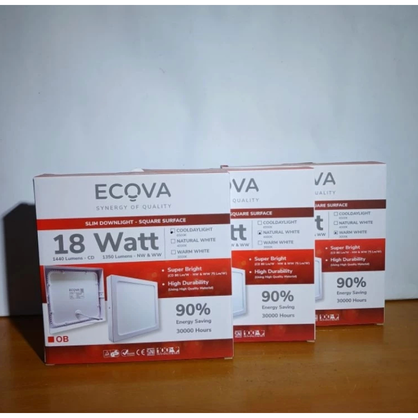 Lampu LED Downlight Outbow Ecova 18 Watt Segi