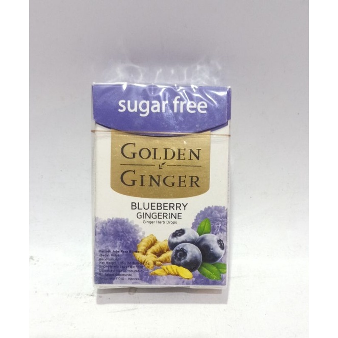 

[oddsolshop] pekanbaru/Golden Ginger Blueberry Gingerine 45GR Sugar Free Permen Jahe Bluberi
