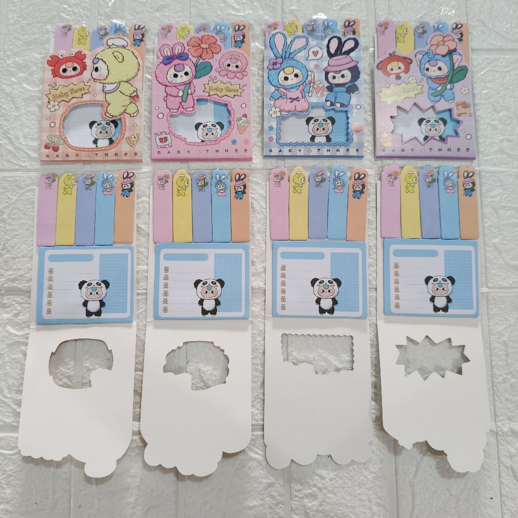 

Pembatas buku / buku notes + pembatas buku motif labubu isi 44 set