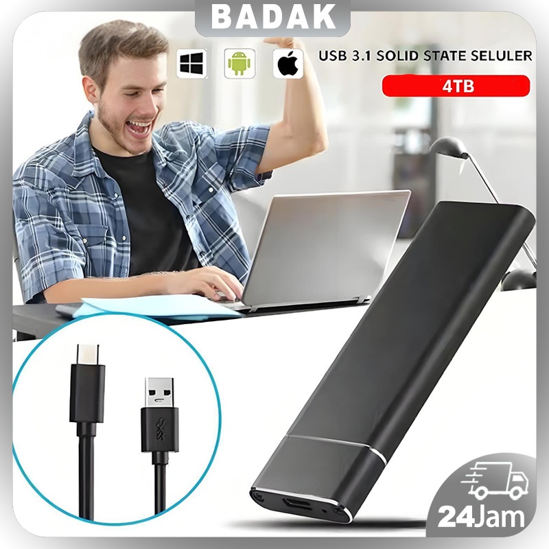 SSD Eksternal 4TB USB 3.0 Type-C ssd eksternal hp solid state drive laptop PC ssd portable