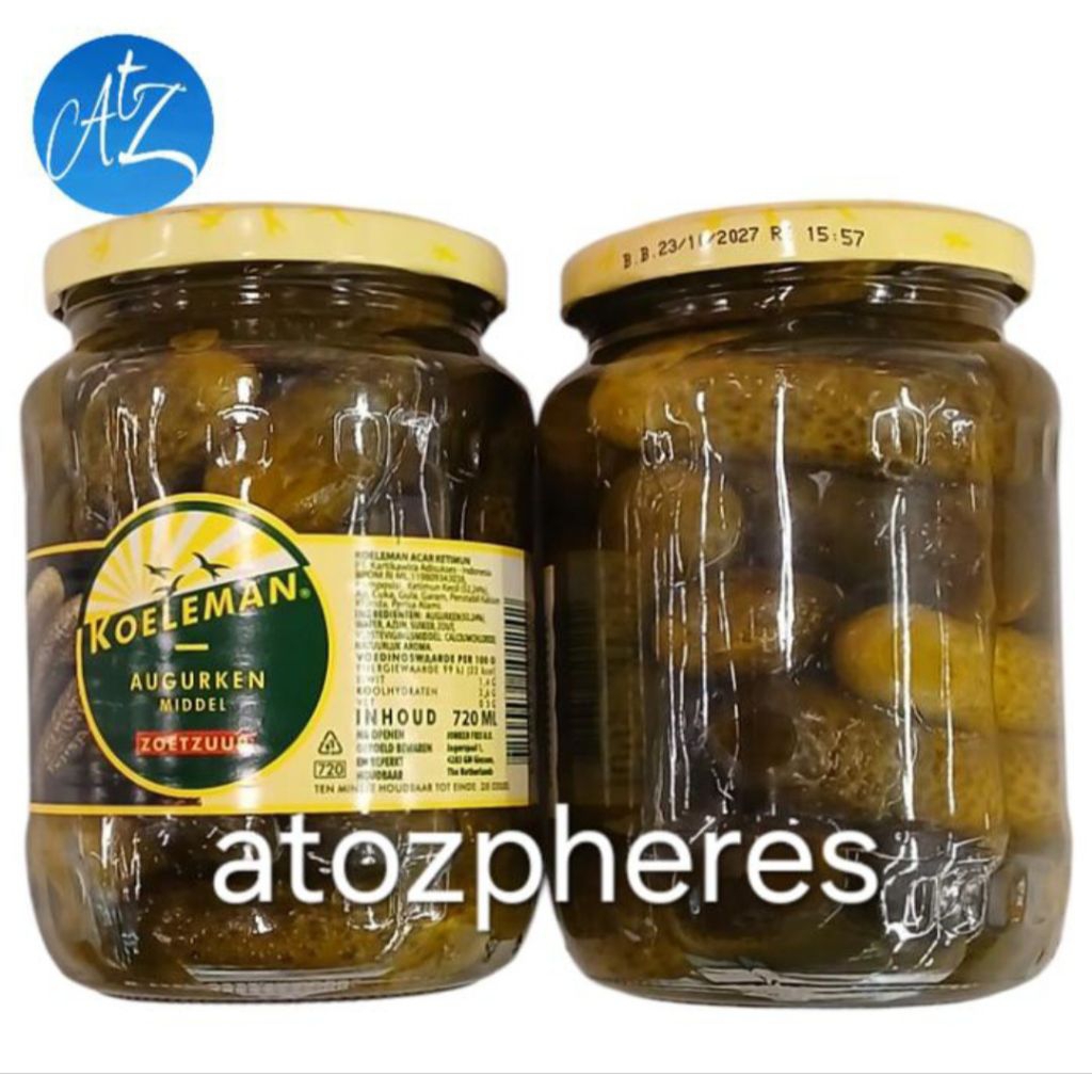 

Acar ketimun timun mentimun Belanda The Netherlands KOELEMAN AUGURKEN MIDDEL ZOETZUUR 720ml