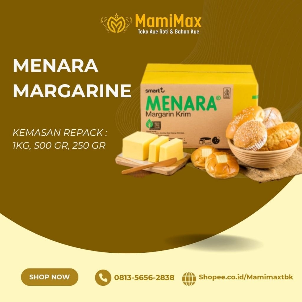 

MENARA MARGARINE CREAM MENTEGA REPACK 1 KG , 500 GR, 250 GR