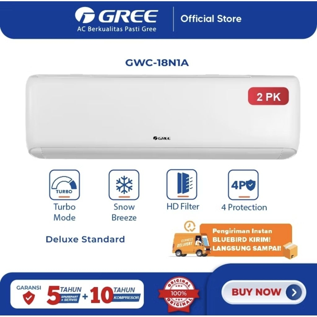 AC Gree 2 PK Standard Deluxe GWC-18MOO5S / GWC-18N1A Smart Cleaner GWC - 18N1A BLACK DIAMOND FIN