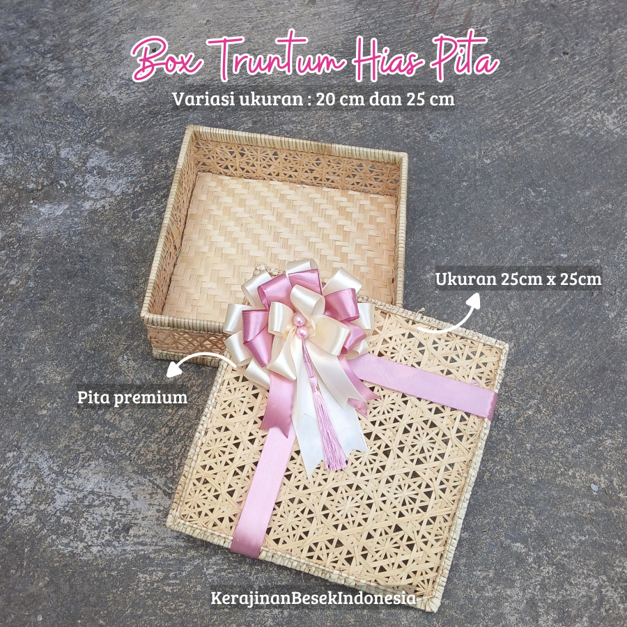 

GROSIR READY STOCK BOX HANTARAN HIDDEN/HAMPERS BONUS PITA kotak roti hexagonal besek bambu tutup