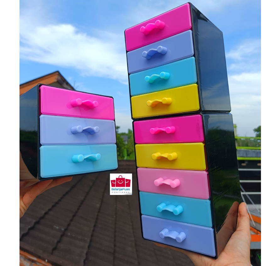 Laci Mini Susun 3/4/5  Lemony Plast/ Laci Container Kecil / Laci Serbaguna / Rak Penyimpanan / Laci 