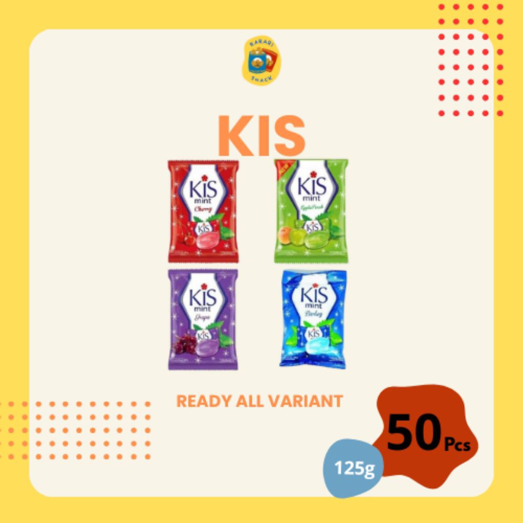 

RS Permen KIS Mint Cherry / Barley / Grape / Apple Peach Candy KIS (50pcs)
