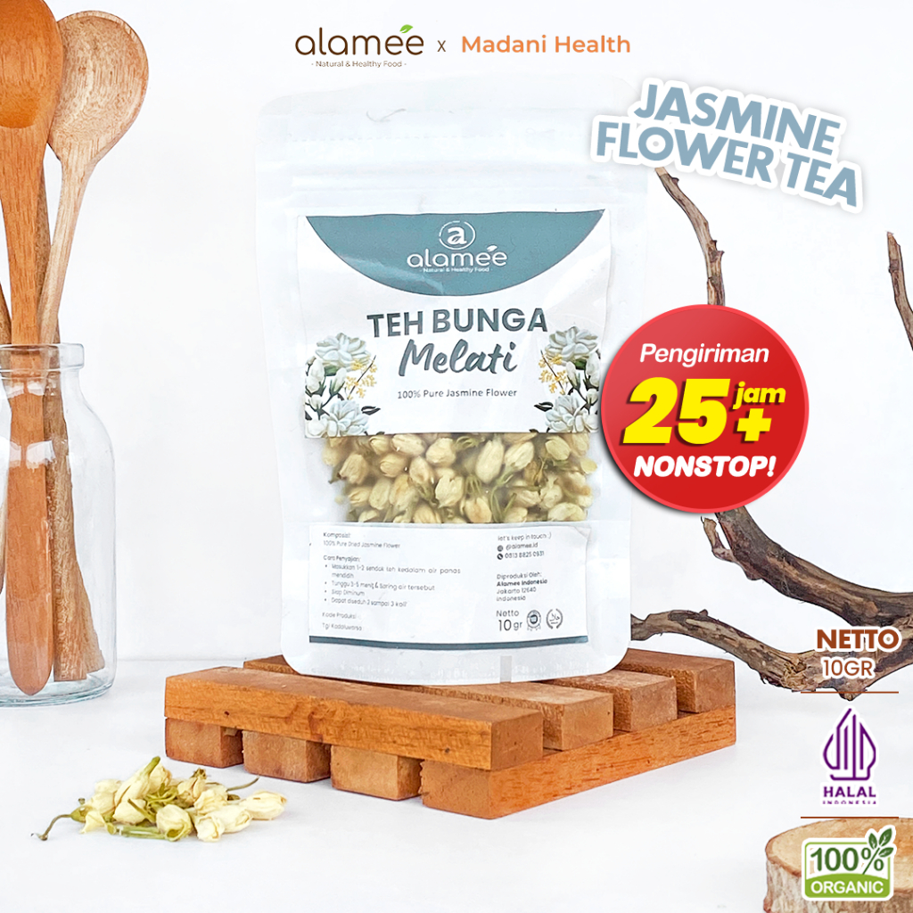 

ALAMEE Teh Bunga Jasmine Tea Flower Melati Organik Jasmin Herbal Kering Dried Siap Seduh Minum 10gr