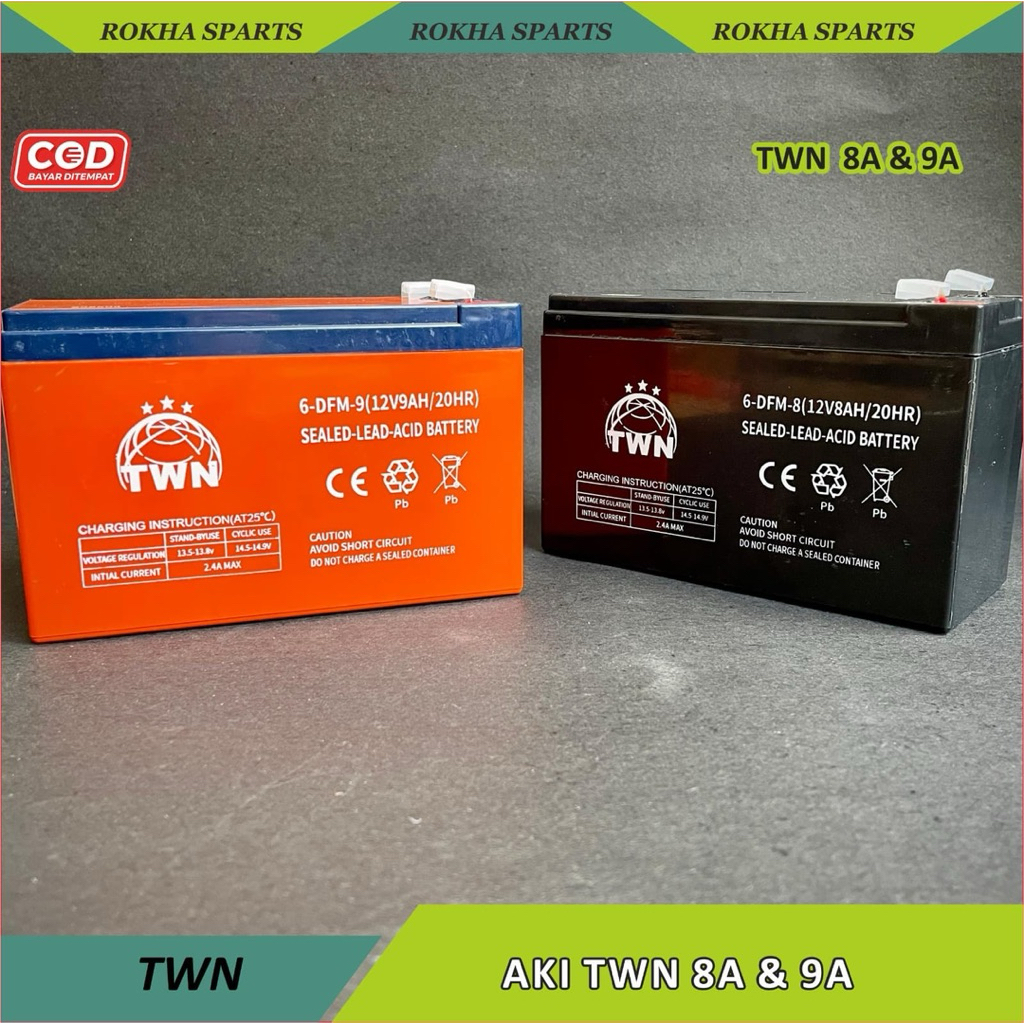 Aki Semprot Elektrik TWN 12V – Baterai 8Ah & 9Ah | Cocok untuk Tangki Sprayer Otomatis – Siap Ces