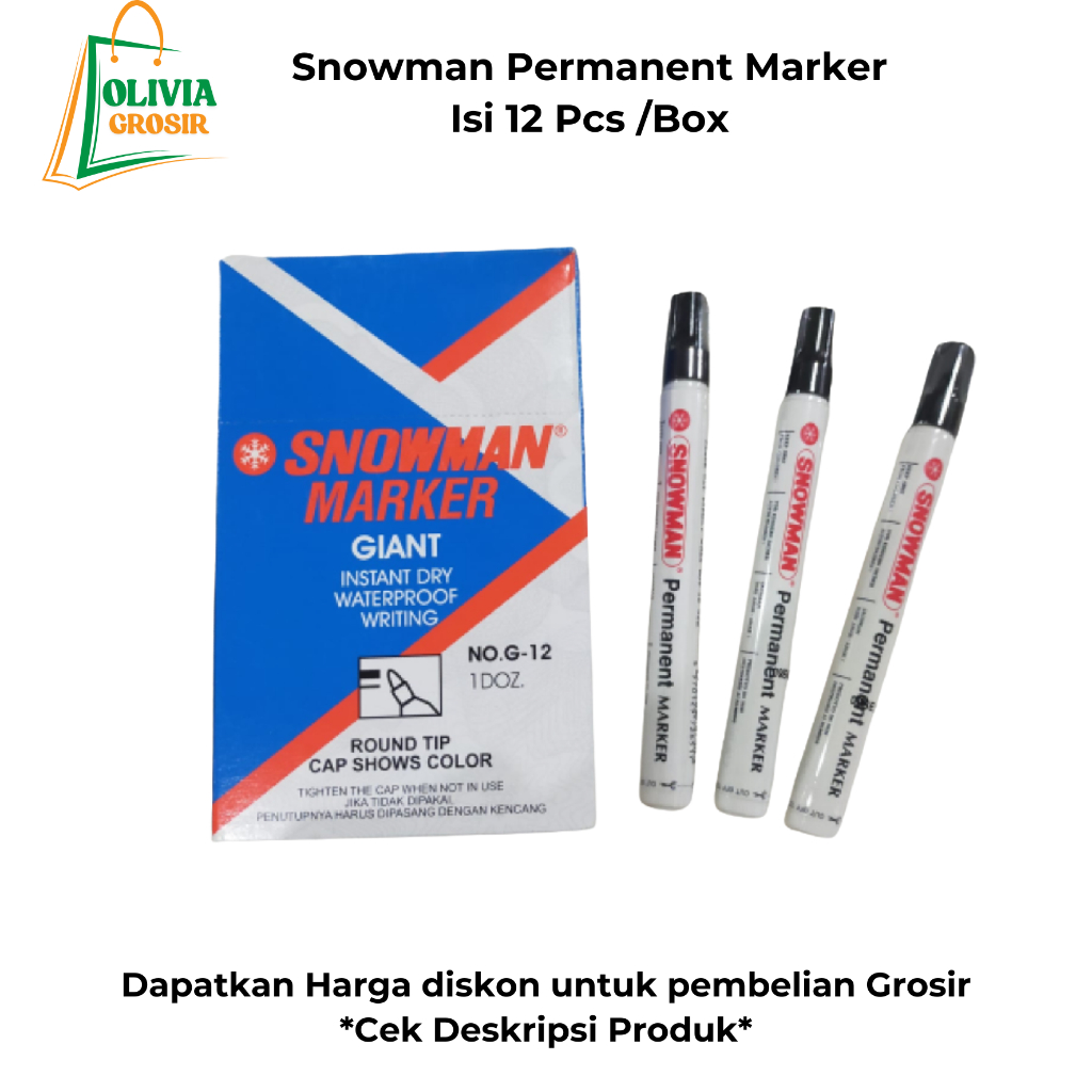 

Snowman Permanent Marker Isi 12 Pcs / Box