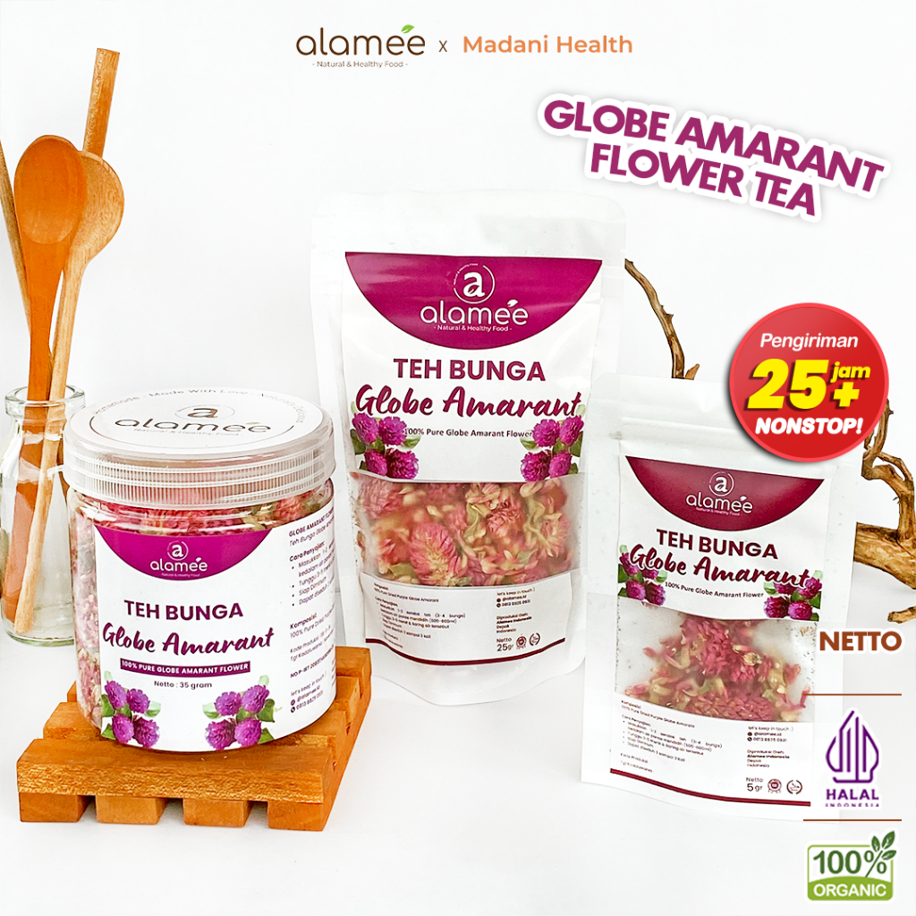 

ALAMEE Teh Bunga Globe Amaranth Tea Herbal Kering Organik Herbal Organic Asli Dried Flower Alami