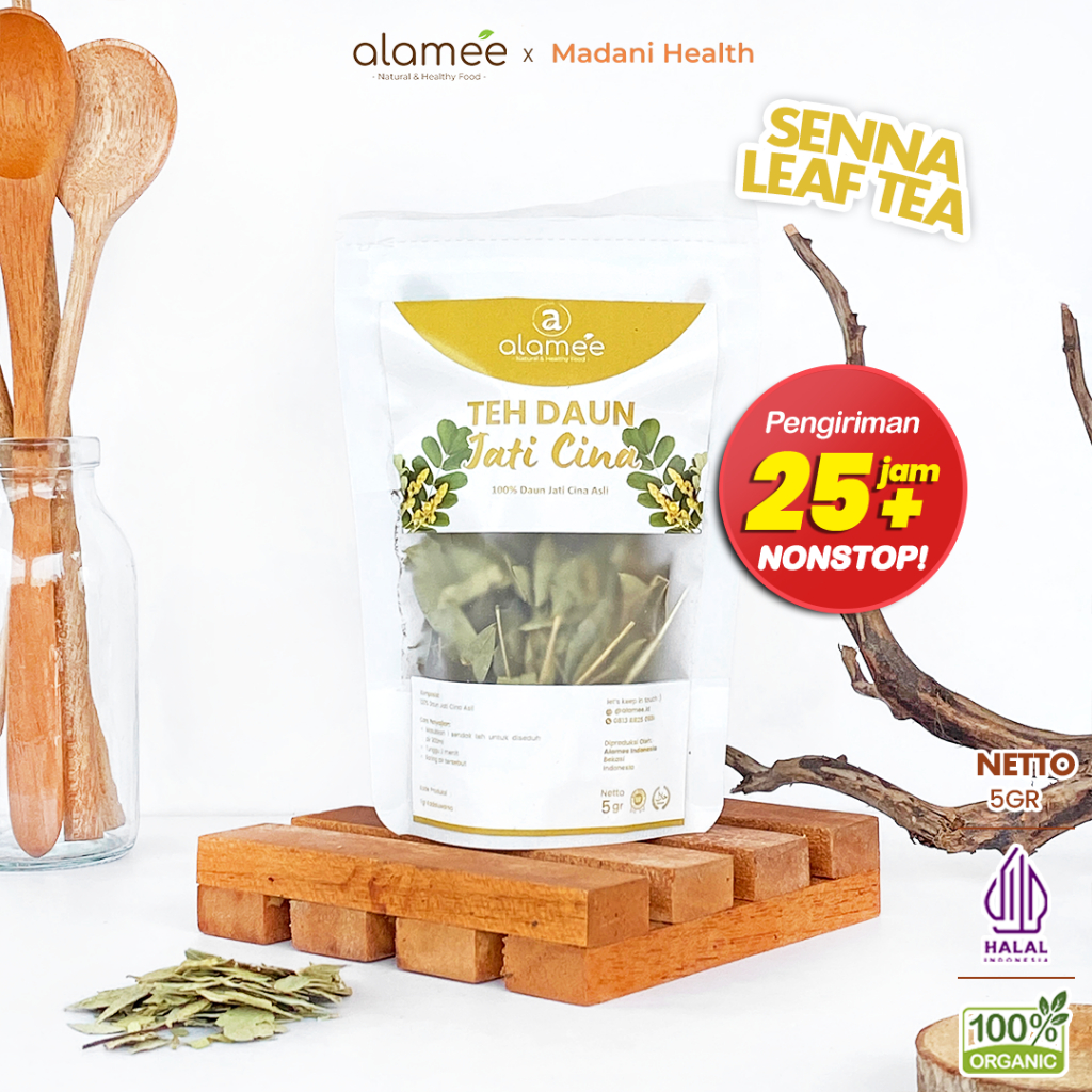 

ALAMEE Teh Daun Jati Cina Senna Leaf Tea Teh Herbal Alami Organik Organic Siap Seduh Minum 5gr