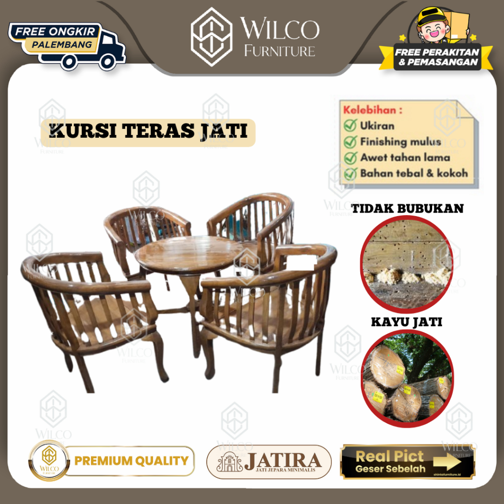 Kursi Teras Jati Jepara Minimalis | Kursi Teras Kayu Jatira | Kursi Tamu Murah Palembang