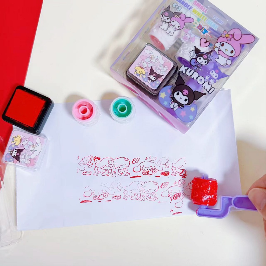 

Stamp Sanrio / Stamp Anak Lucu/Stampel Sanrio roller 5 in 1/ Stempel karakter stella lou dinosaurus