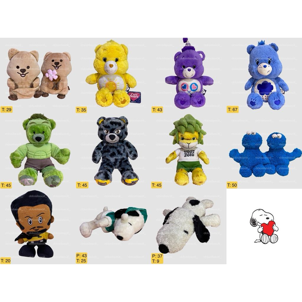 Katalog Boneka Preloved Care Bears Build A Bear Uniqlo Kaws Monster Cookies Star Wars Snoopy