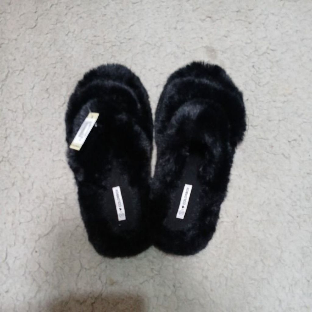 Slippers Black Colorbox size 37 sandal hitam