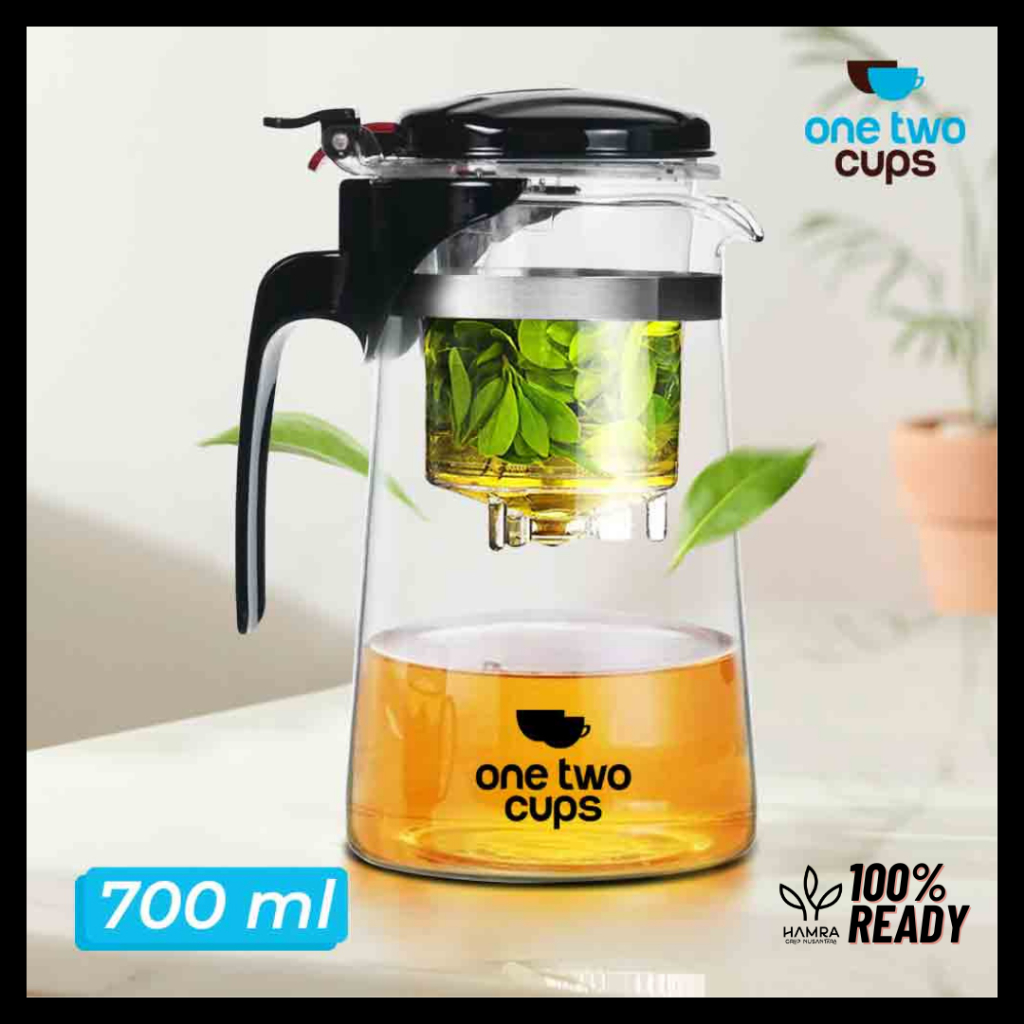 Teko Saringan Teh / TEAPOT KACA 700ml / Teh Kaca Saringan Tahan Panas /  Teapot Glass Teko Kaca